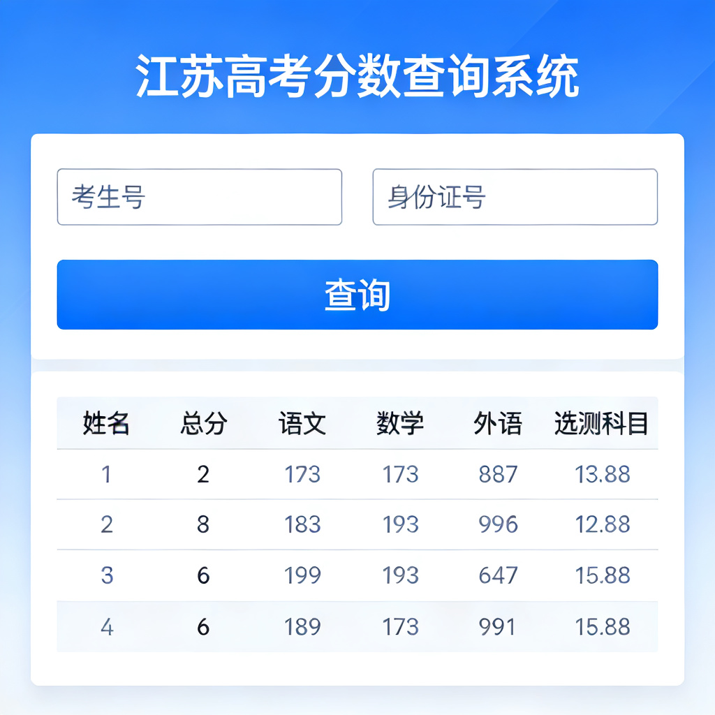 江苏高考分数查询系统
